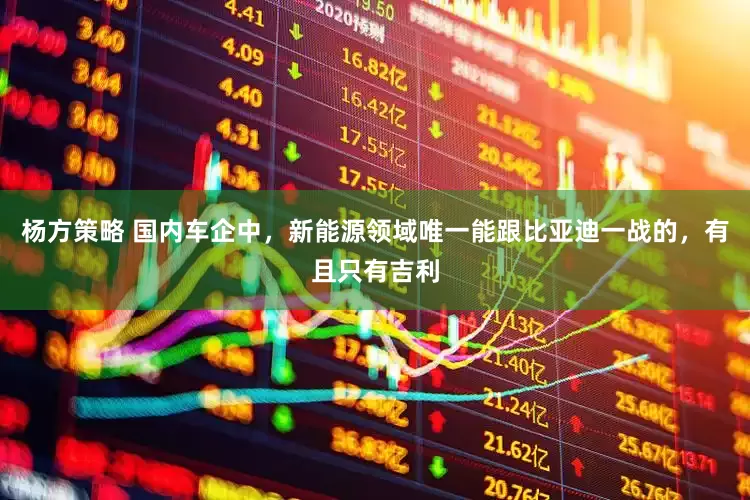 杨方策略 国内车企中，新能源领域唯一能跟比亚迪一战的，有且只有吉利