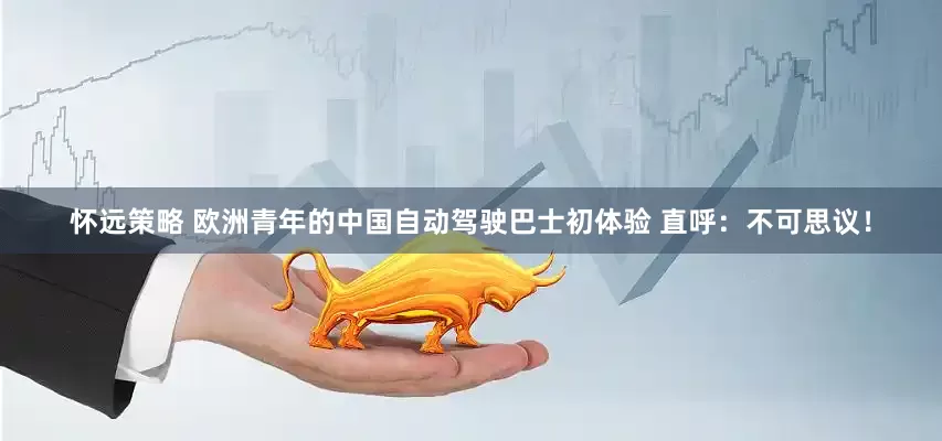 怀远策略 欧洲青年的中国自动驾驶巴士初体验 直呼：不可思议！